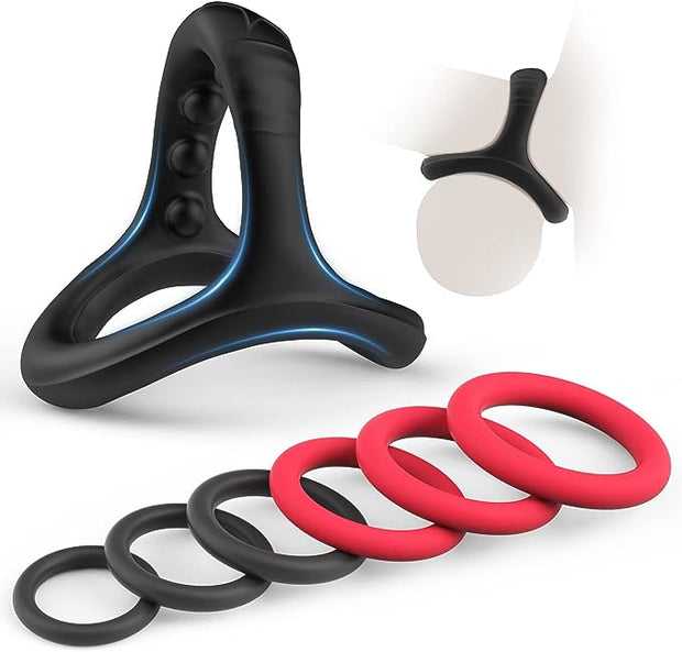 Silicone Cock/Penis Rings Set with 7 Different Sizes for Erection Enhancing