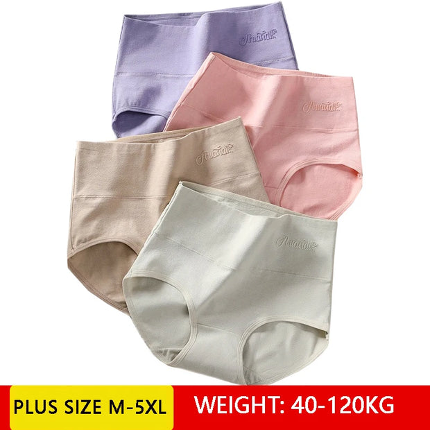 4Pcs High Waist Cotton Slimming Panties